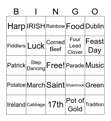 St Patty's Day BINGO! Bingo Card