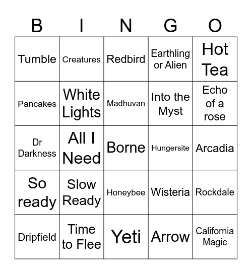 Untitled Goooooose Game Bingo Card