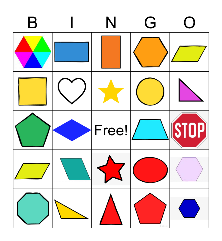 2D SHAPES Bingo Card