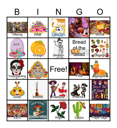 Day of the Dead Bingo Card
