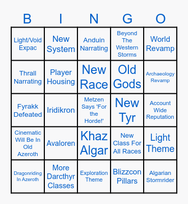 11.0 Bingo Card