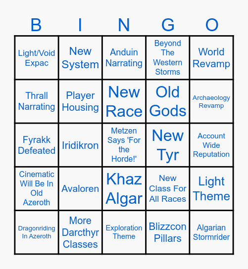 11.0 Bingo Card