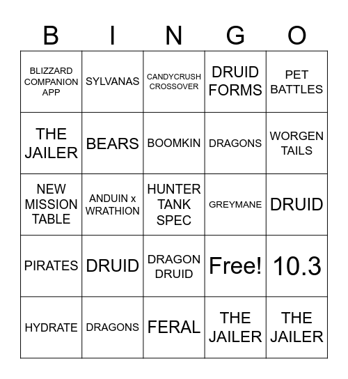 DRUID BINGO Card