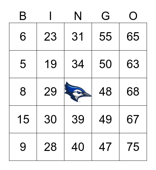 Bluejay Bingo! Bingo Card