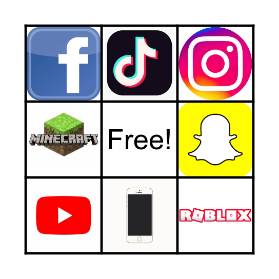 Social Media Bingo Card