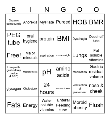 JCFall2023_Ch. 37 Nutrition Bingo Card