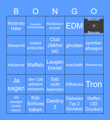 ERIK BINGOBOINGO Bingo Card