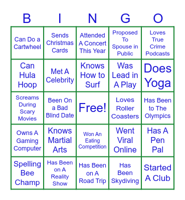 Icebreaker Bingo Card