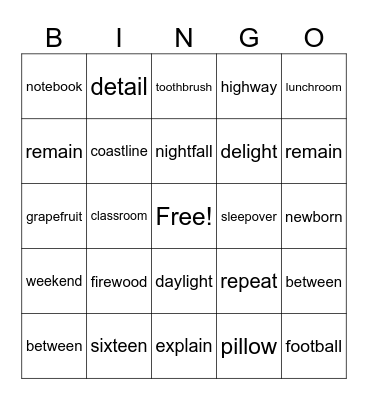 Lesson 92: vowel team review Bingo Card