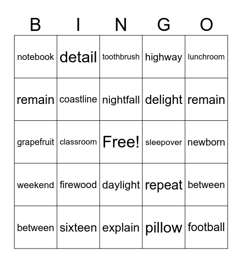 Lesson 92: vowel team review Bingo Card