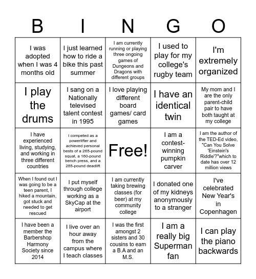 Get to Know Cohort 19! Bingo Card