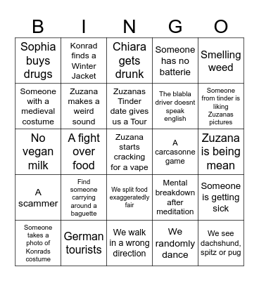 Bingo Carcasonne Bingo Card