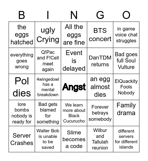 November 4th Bingo Card