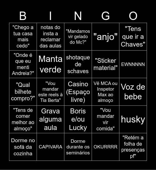 Marta Bingo Card