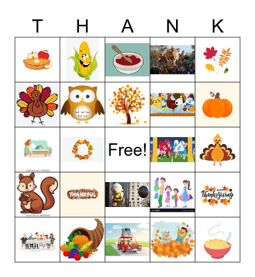 Thanksgiving Bingo Card