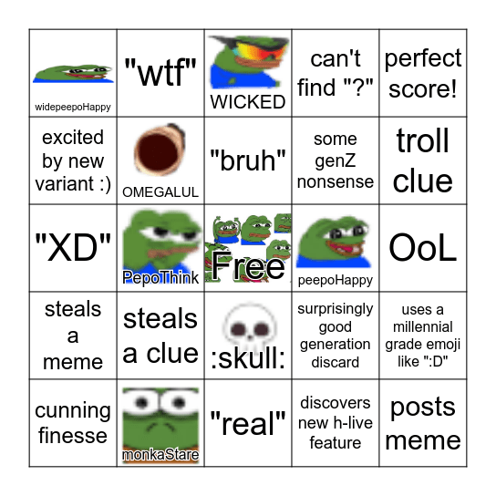 Bingo 'Balt Bingo Card