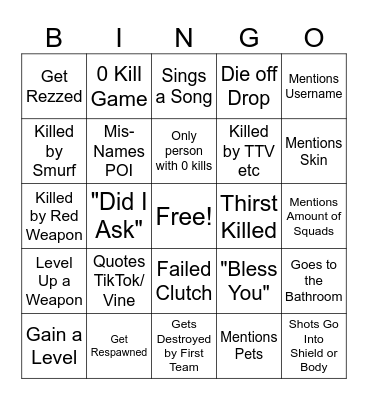 Charlie 3.0 Bingo Card