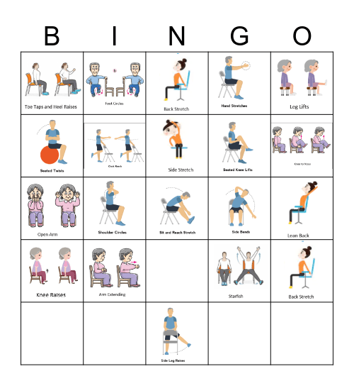 Chair Activity Bingo Card