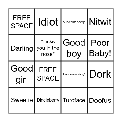 Lady Peregrine Bingo! Bingo Card