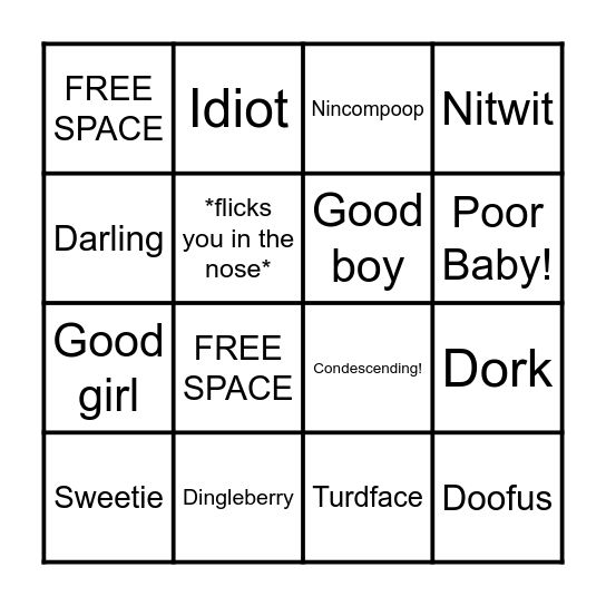 Lady Peregrine Bingo! Bingo Card