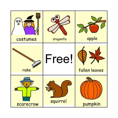 Fall Bingo Card