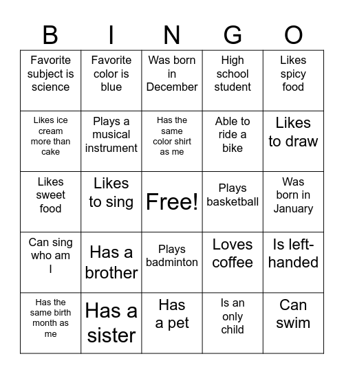Bingo Card