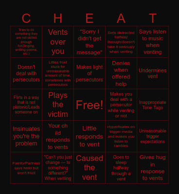 Eclipse Bingo /Neg Bingo Card