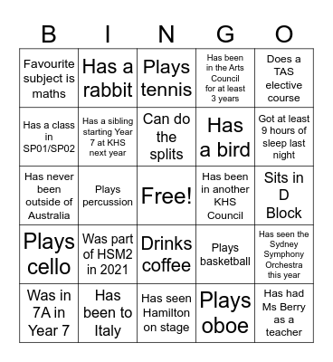 Get to Know the Arts Council 2023-24! Bingo Card