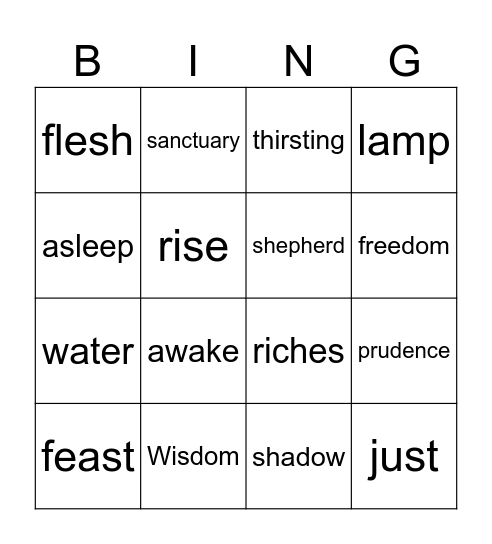 32nd Sunday in Ordinary Time Year A Bingo Card