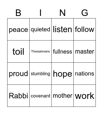 31st Sunday in Ordinary Time Year A Bingo Card