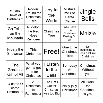 CHRISTMAS BINGO Card