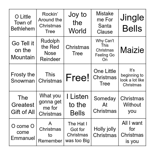 CHRISTMAS BINGO Card