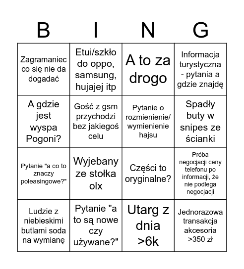 smartSPOT Bingo Card