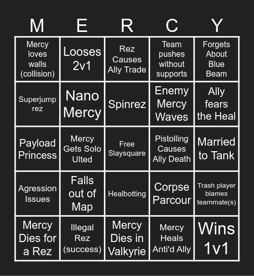 Mercy Bingo 2 Bingo Card