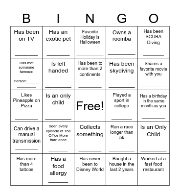Landshark Bingo Card
