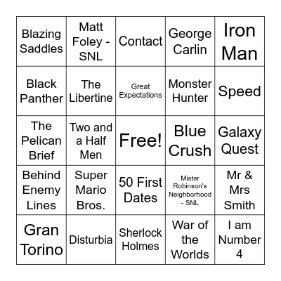 Test Bingo Card