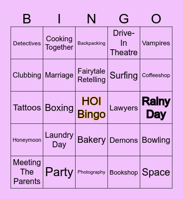HOI Bingo #1 Bingo Card