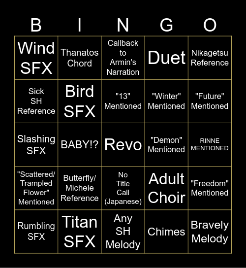 Linked Horizon BINGO Card