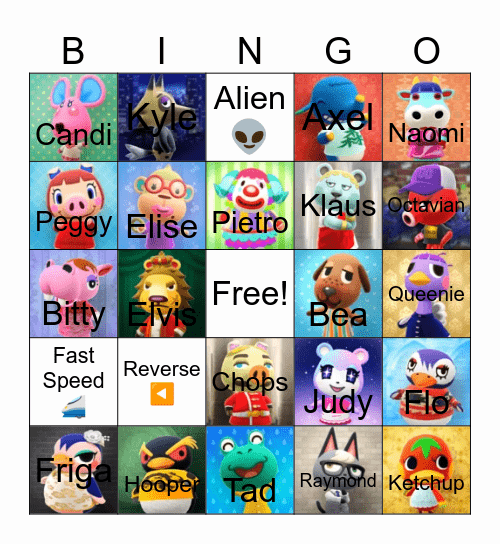 Animal Crossing Bingo Card