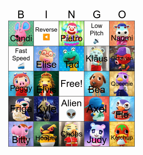 Animal Crossing Bingo Card