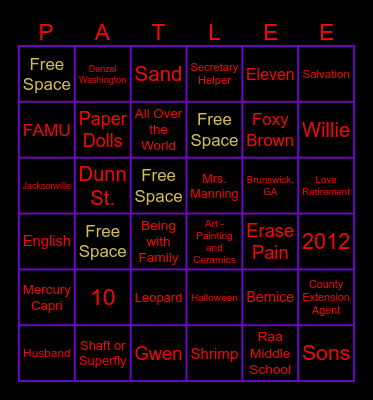 PAT LEE-ingo Bingo Card