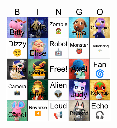 Animal Crossing Bingo Card