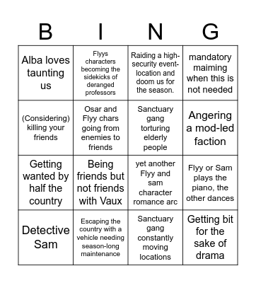 Sanctuary gang canon events Bingo Card