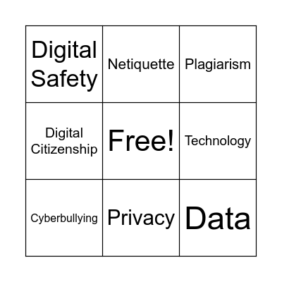 Digital Dilemma Bingo Card