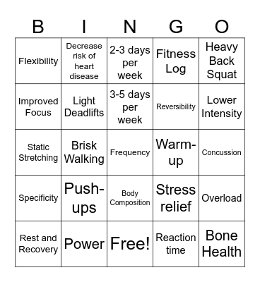 OSPI Assessment Review Bingo Card