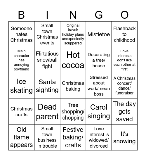 Christmas Movie Bingo Card