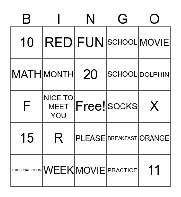 Sign Language Bingo Card