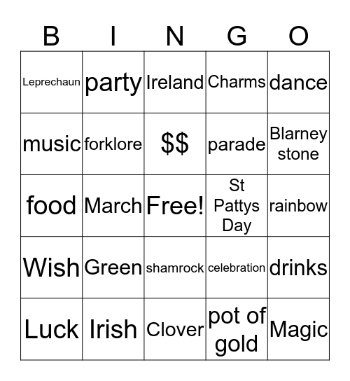 Lucky Bingo  Bingo Card