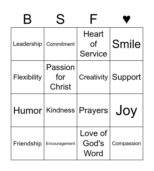 I am GRATEFUL for YOUR... Bingo Card