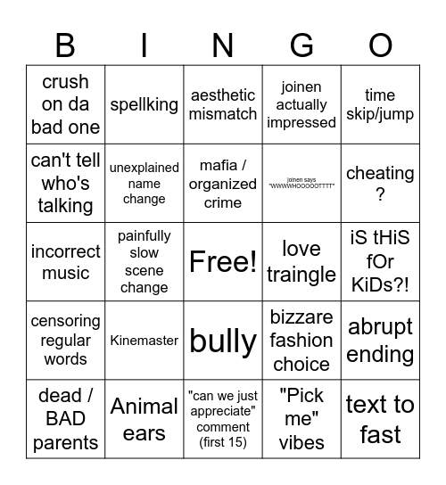 1 Bingo Card